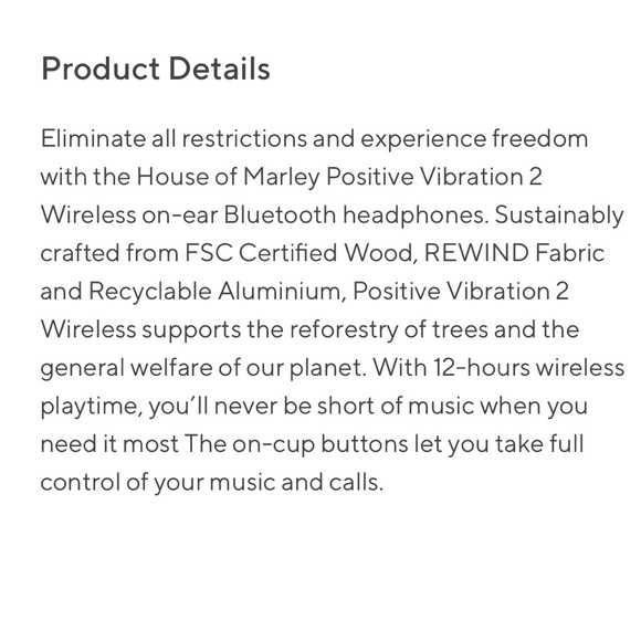 🤩 HOST PICK 🤩 BNIB HOUSE OF MARLEY POSITIVE VIBRATIONS 2 WIRELESS HEADPHONES - Picture 8 of 12